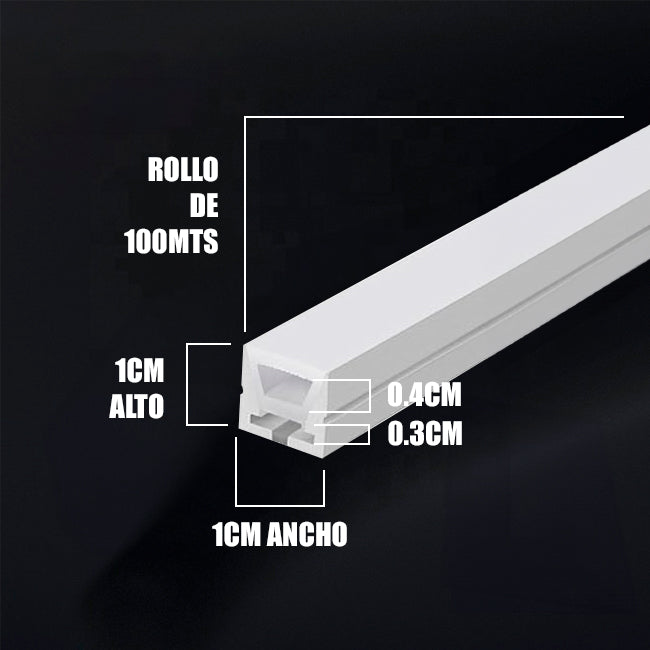 POR METROS - PERFIL FLEX DE SILICONA C1010-1 EMPOTRABLE 10MM