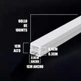 POR METROS - PERFIL FLEX DE SILICONA C1010-1 EMPOTRABLE 10MM PARA CINTA LED