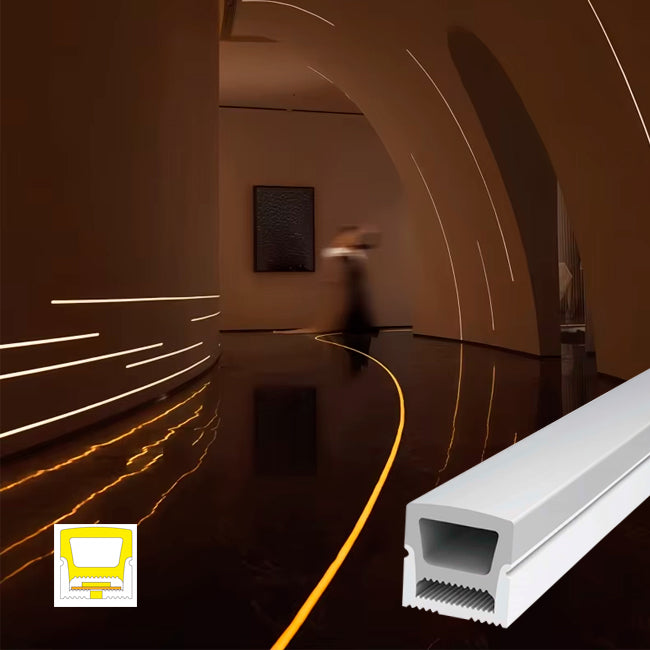 POR METROS - PERFIL FLEX DE SILICONA C1010-3 EMPOTRABLE 10MM PARA CINTA LED