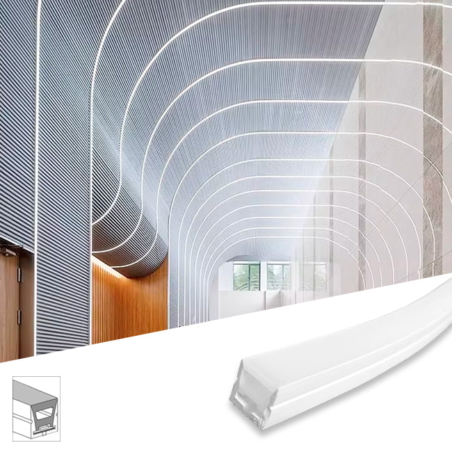 POR METROS - PERFIL FLEX DE SILICONA C1212-1 EMPOTRABLE 12MM PARA CINTA LED