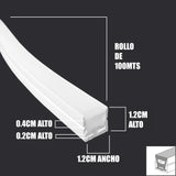 POR METROS - PERFIL FLEX DE SILICONA C1212-1 EMPOTRABLE 12MM PARA CINTA LED