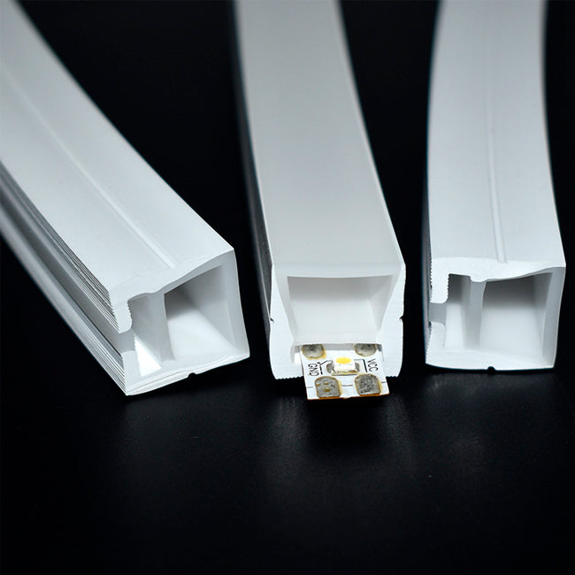 POR METROS - PERFIL FLEX DE SILICONA C1212-1 EMPOTRABLE 12MM PARA CINTA LED