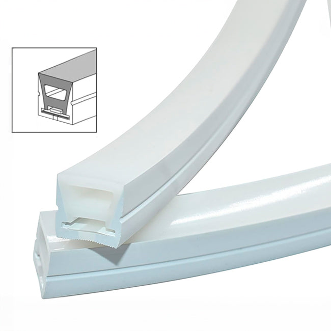 POR METROS - PERFIL FLEX DE SILICONA C1212-1 EMPOTRABLE 12MM PARA CINTA LED