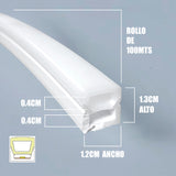 POR METROS - PERFIL FLEX DE SILICONA C1212-3 EMPOTRABLE 14MM PARA CINTA LED