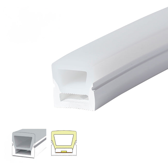 POR METROS - PERFIL FLEX DE SILICONA C1212-3 EMPOTRABLE 14MM PARA CINTA LED