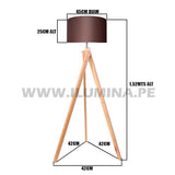 LÁMPARA DE PIE TRÍPODE DE MADERA NÓRDICA CARIDADE