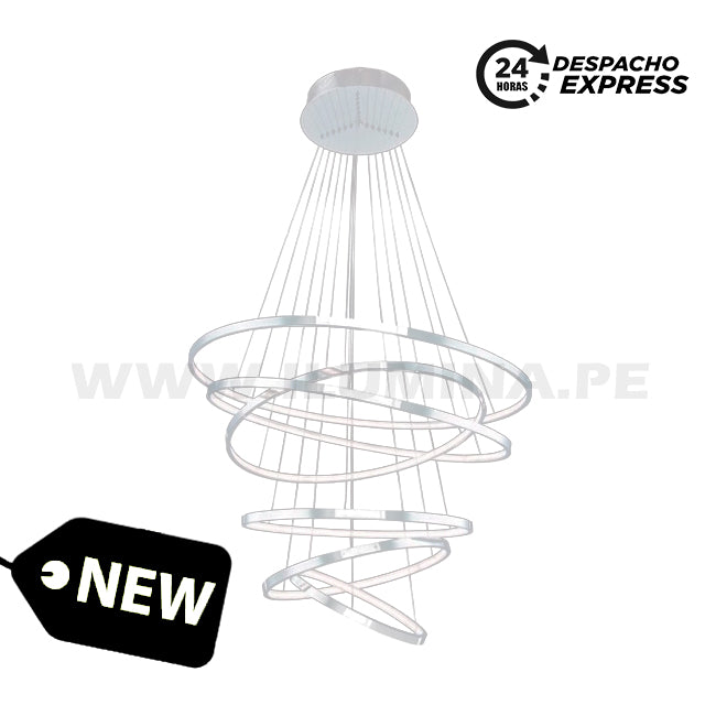 LÁMPARA COLGANTE ALESSANDRA SILVER + CONTROL REMOTO LED