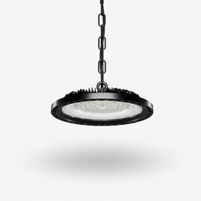 LÁMPARA COLGANTE LED INDUSTRIAL HIGH BAY UFO BLACK 150W PROFESSIONAL SLIM LUZ BLANCA