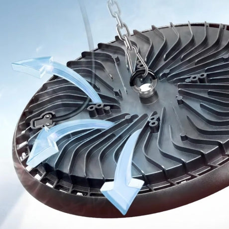 LÁMPARA COLGANTE LED INDUSTRIAL HIGH BAY UFO BLACK 150W PROFESSIONAL SLIM LUZ BLANCA