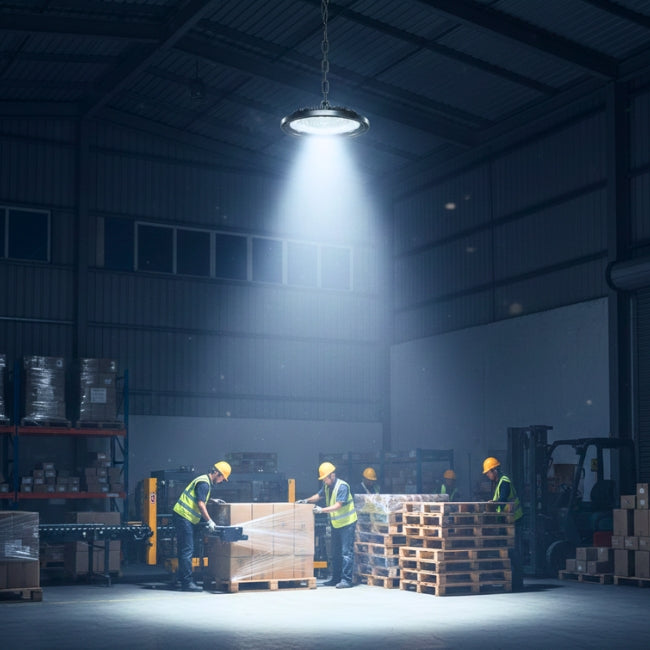 LÁMPARA COLGANTE LED INDUSTRIAL HIGH BAY UFO BLACK 200W PROFESSIONAL SLIM LUZ BLANCA