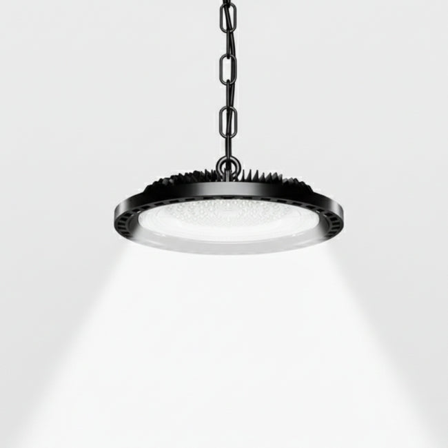 LÁMPARA COLGANTE LED INDUSTRIAL HIGH BAY UFO BLACK 200W PROFESSIONAL SLIM LUZ BLANCA
