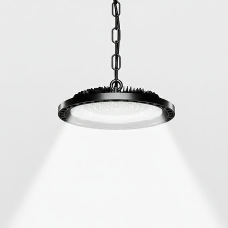 LÁMPARA COLGANTE LED INDUSTRIAL HIGH BAY UFO BLACK 200W PROFESSIONAL SLIM LUZ BLANCA