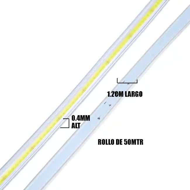 POR METROS - CINTA COB LED 220 VOLTIOS LUZ CÁLIDA 3000K ECO IP65