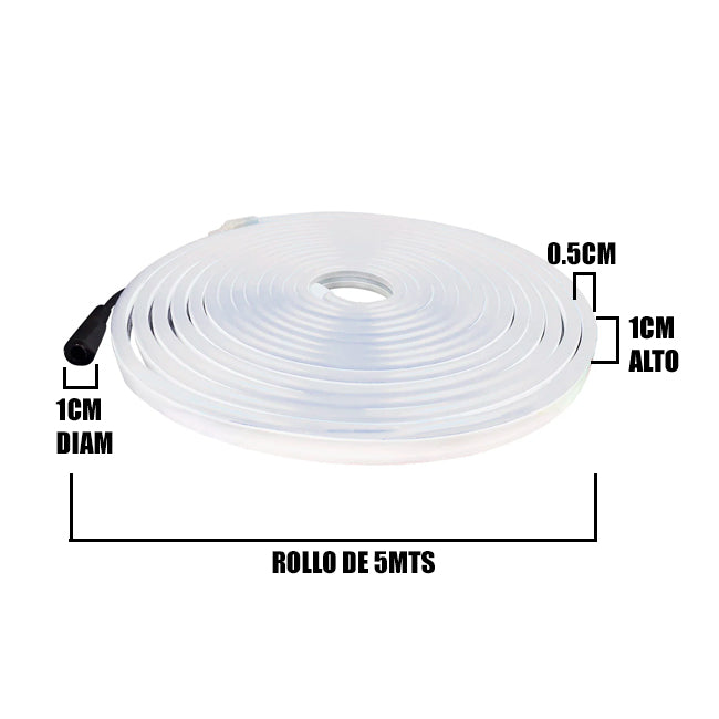 CINTA LED NEON FLEX 10W LUZ BLANCA 12V SMD 2836 ECO