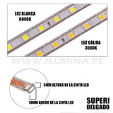 ROLLO DE CINTA LED 220 VOLTIOS X100 METROS LUZ CÁLIDA 3000K ILUMINA