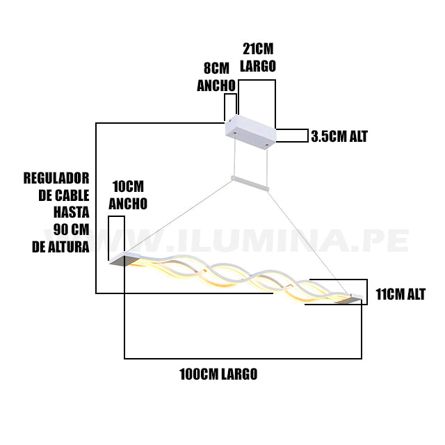 LÁMPARA COLGANTE COLUMBIA WHITE + CONTROL REMOTO LED