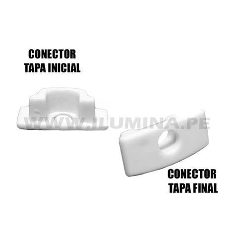 SET TAPA INICIAL + TAPA FINAL PARA PERFIL LED