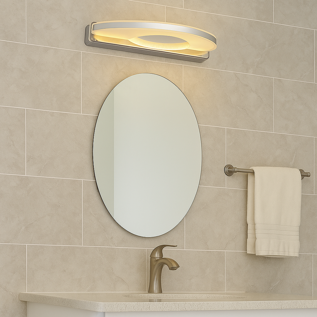 LÁMPARA DE ESPEJO DE PARED NORMA SILVER LED 12W TRICOLOR