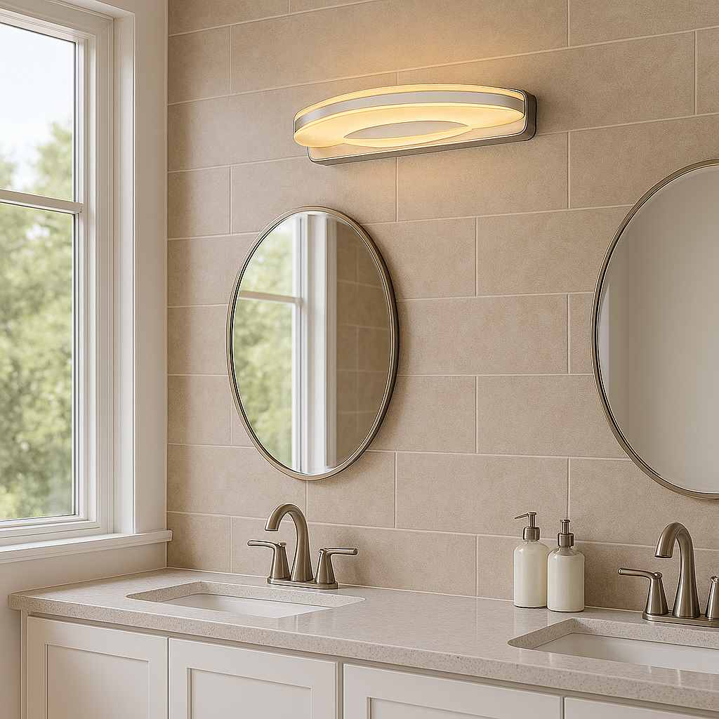 LÁMPARA DE ESPEJO DE PARED NORMA SILVER LED 12W TRICOLOR