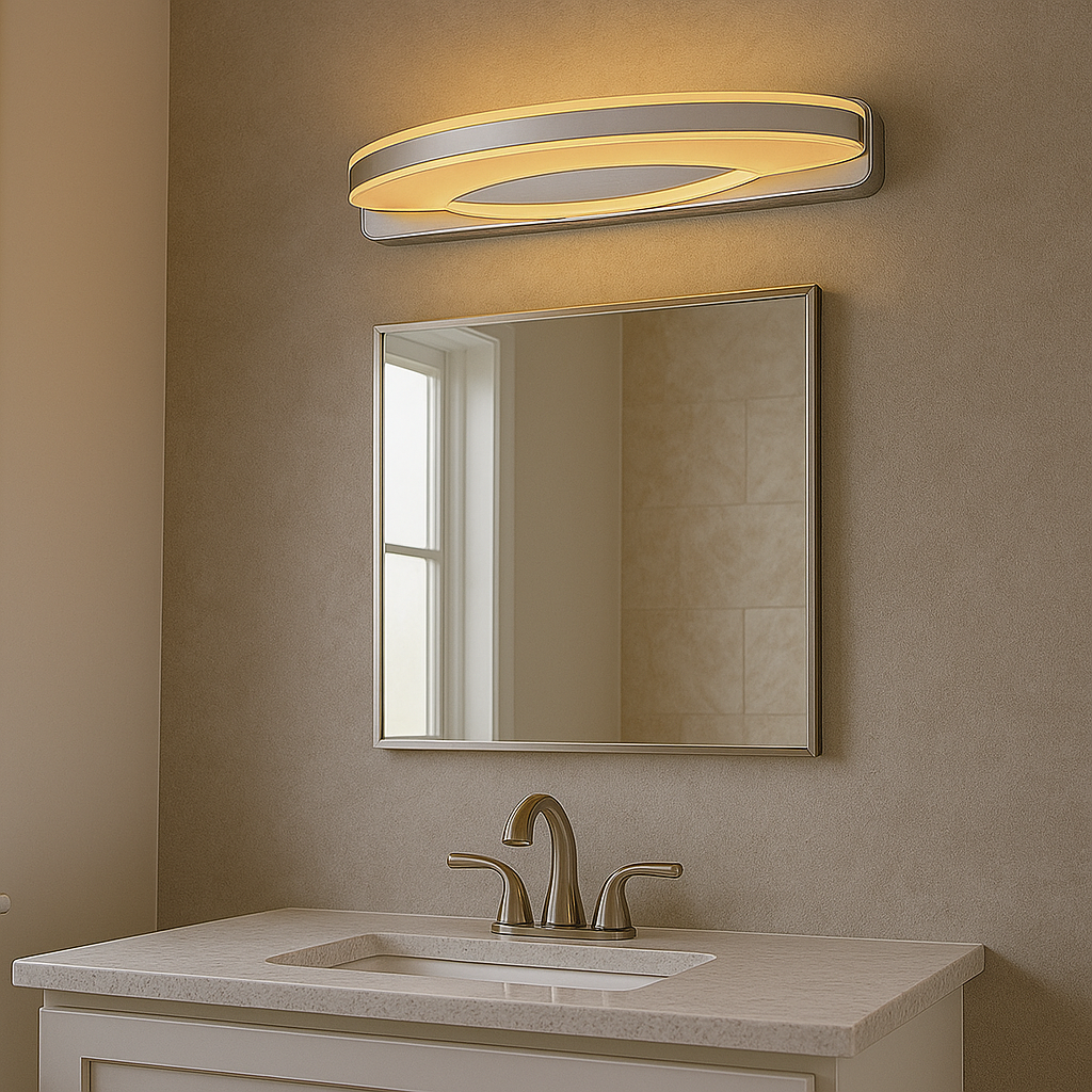 LÁMPARA DE ESPEJO DE PARED NORMA SILVER LED 12W TRICOLOR