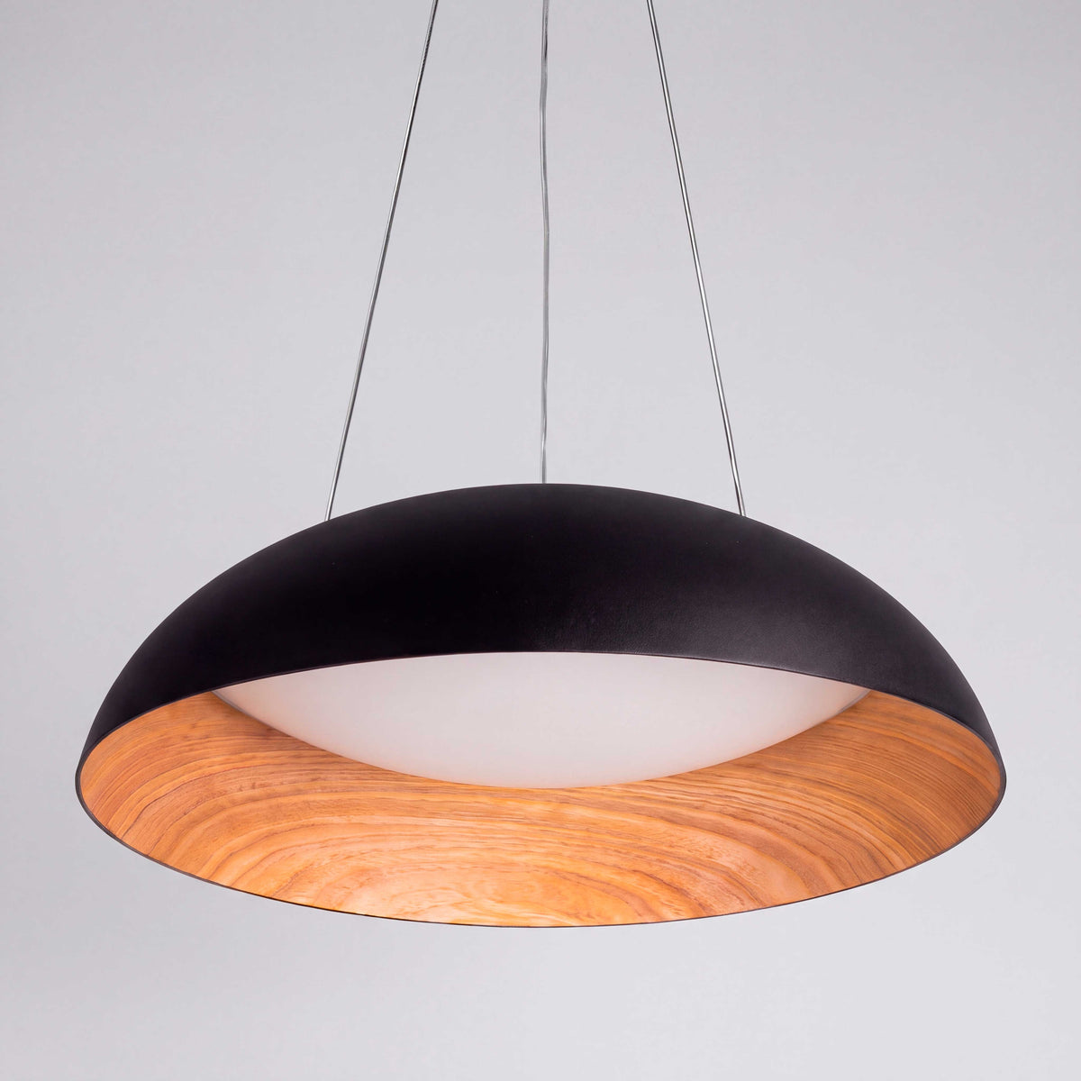 LÁMPARA COLGANTE LED TECA BLACK WOOD + CONTROL REMOTO