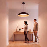 LÁMPARA COLGANTE LED TECA BLACK WOOD + CONTROL REMOTO