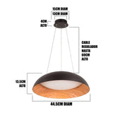 LÁMPARA COLGANTE LED TECA BLACK WOOD + CONTROL REMOTO