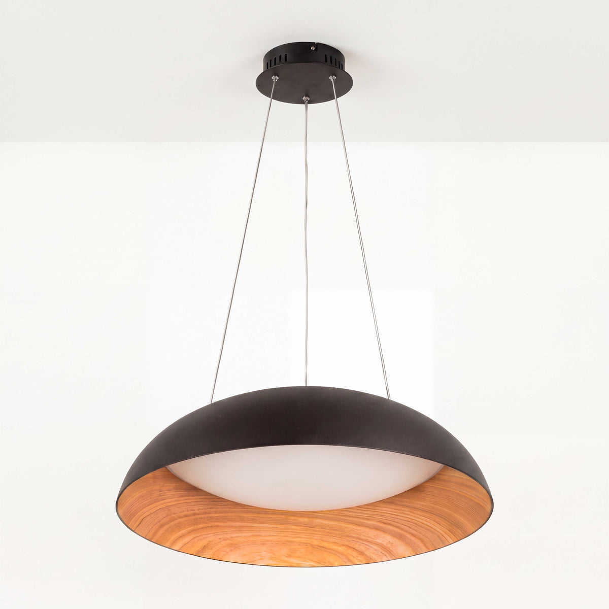 LÁMPARA COLGANTE LED TECA BLACK WOOD + CONTROL REMOTO