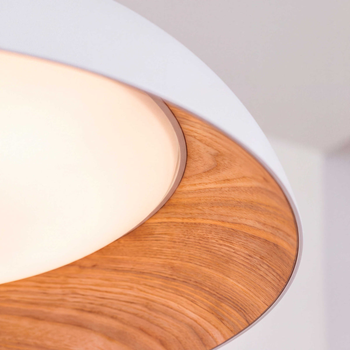 LÁMPARA COLGANTE LED TECA WHITE WOOD + CONTROL REMOTO