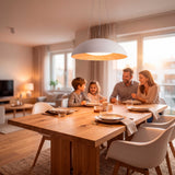 LÁMPARA COLGANTE LED TECA WHITE WOOD + CONTROL REMOTO