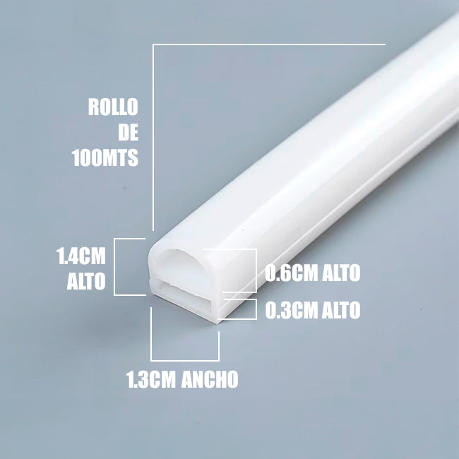 POR METROS - PERFIL FLEX DE SILICONA EMPOTRABLE 14MM