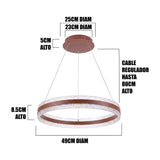 LÁMPARA COLGANTE LED ELARA COFFEE + CONTROL REMOTO