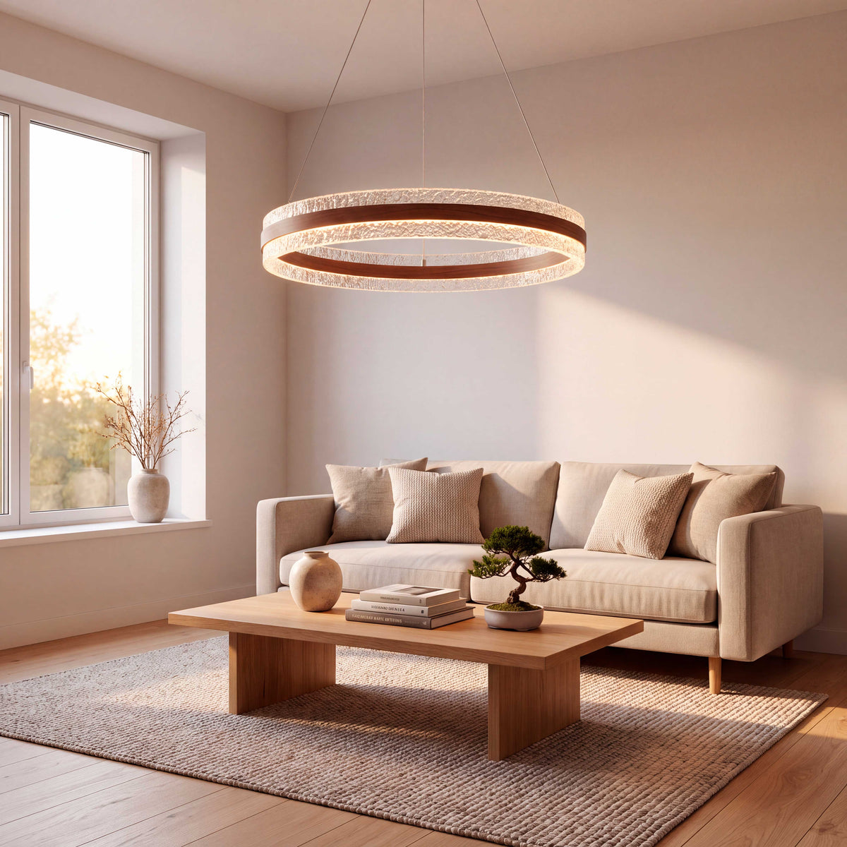 LÁMPARA COLGANTE LED ELARA COFFEE + CONTROL REMOTO