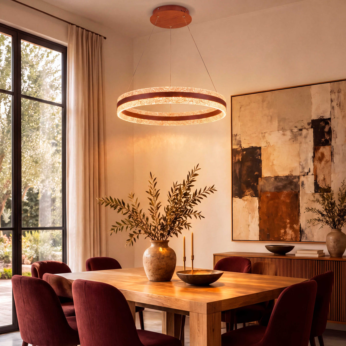 LÁMPARA COLGANTE LED ELARA COFFEE + CONTROL REMOTO