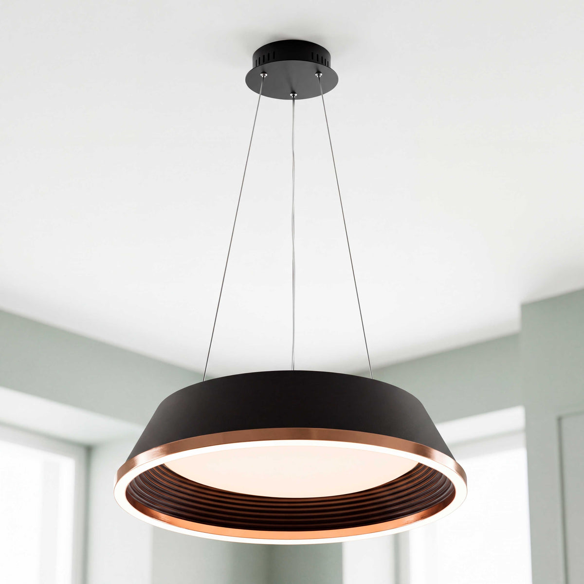 LÁMPARA COLGANTE LED SIENA BLACK GOLD + CONTROL REMOTO