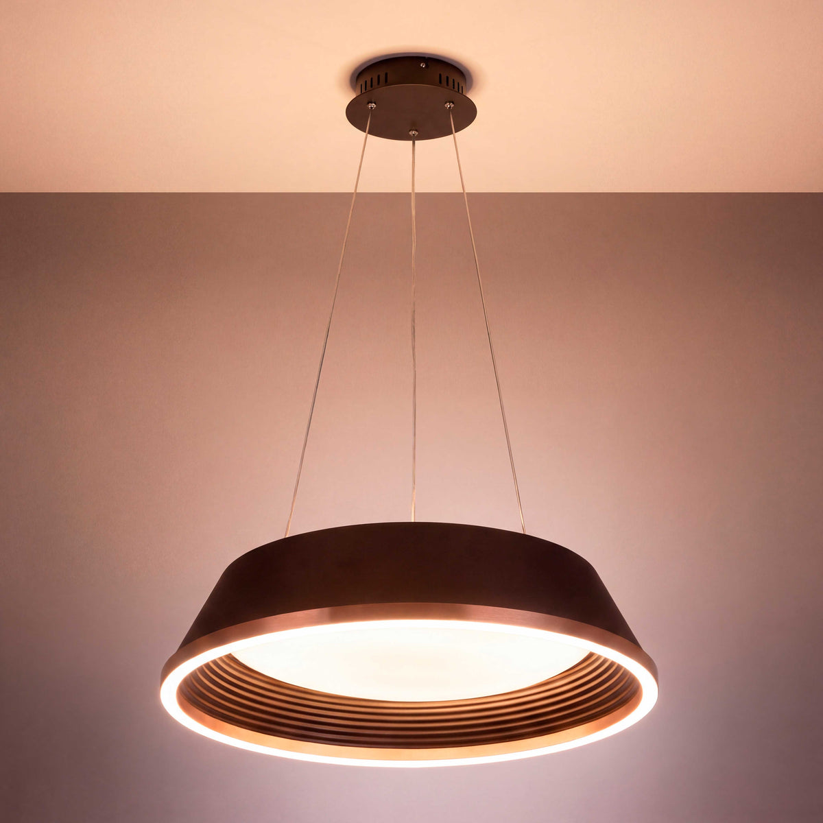 LÁMPARA COLGANTE LED SIENA BLACK GOLD + CONTROL REMOTO