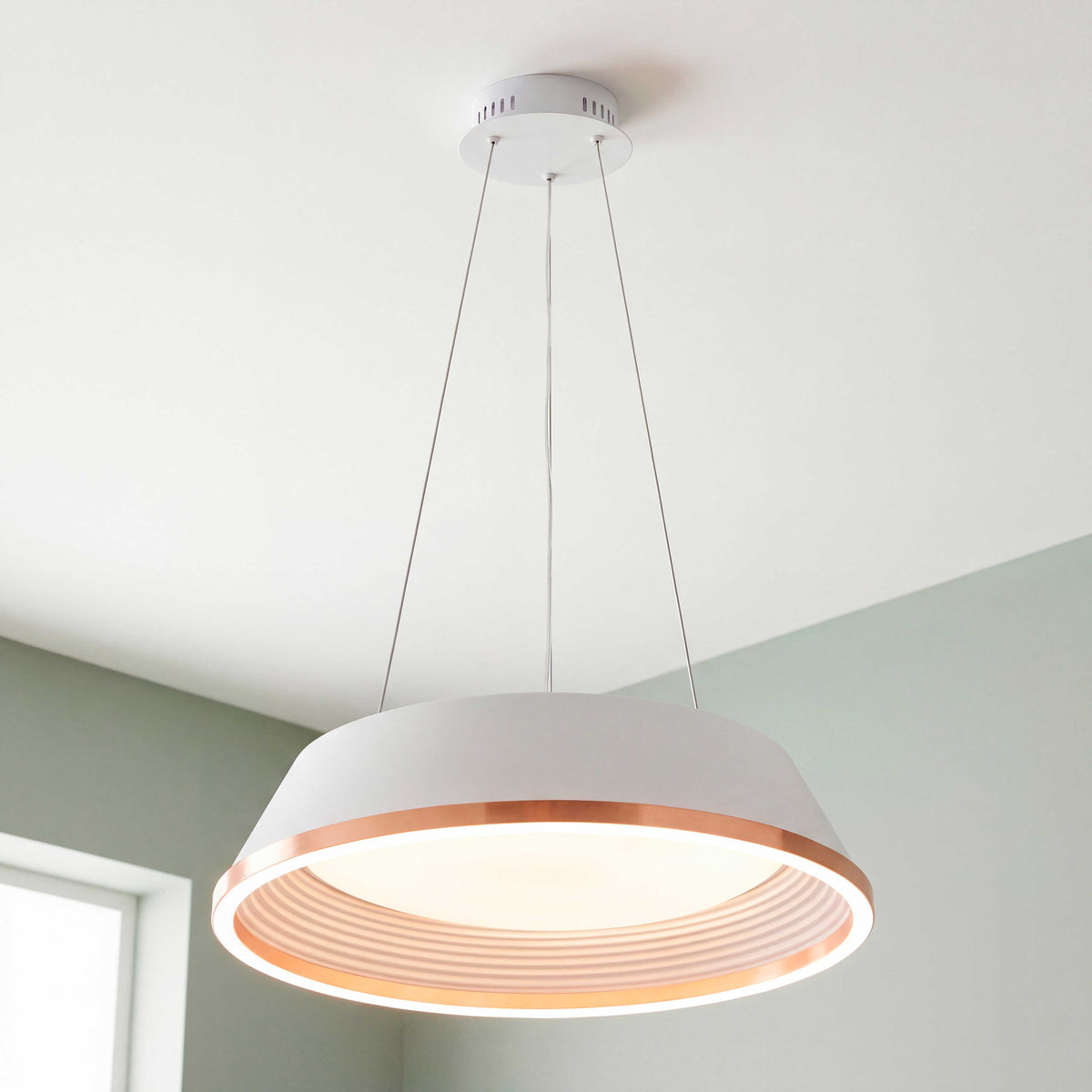 LÁMPARA COLGANTE LED SIENA WHITE GOLD + CONTROL REMOTO