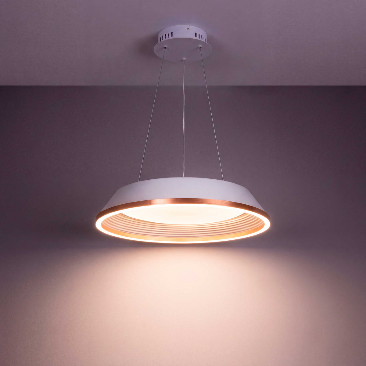 LÁMPARA COLGANTE LED SIENA WHITE GOLD + CONTROL REMOTO