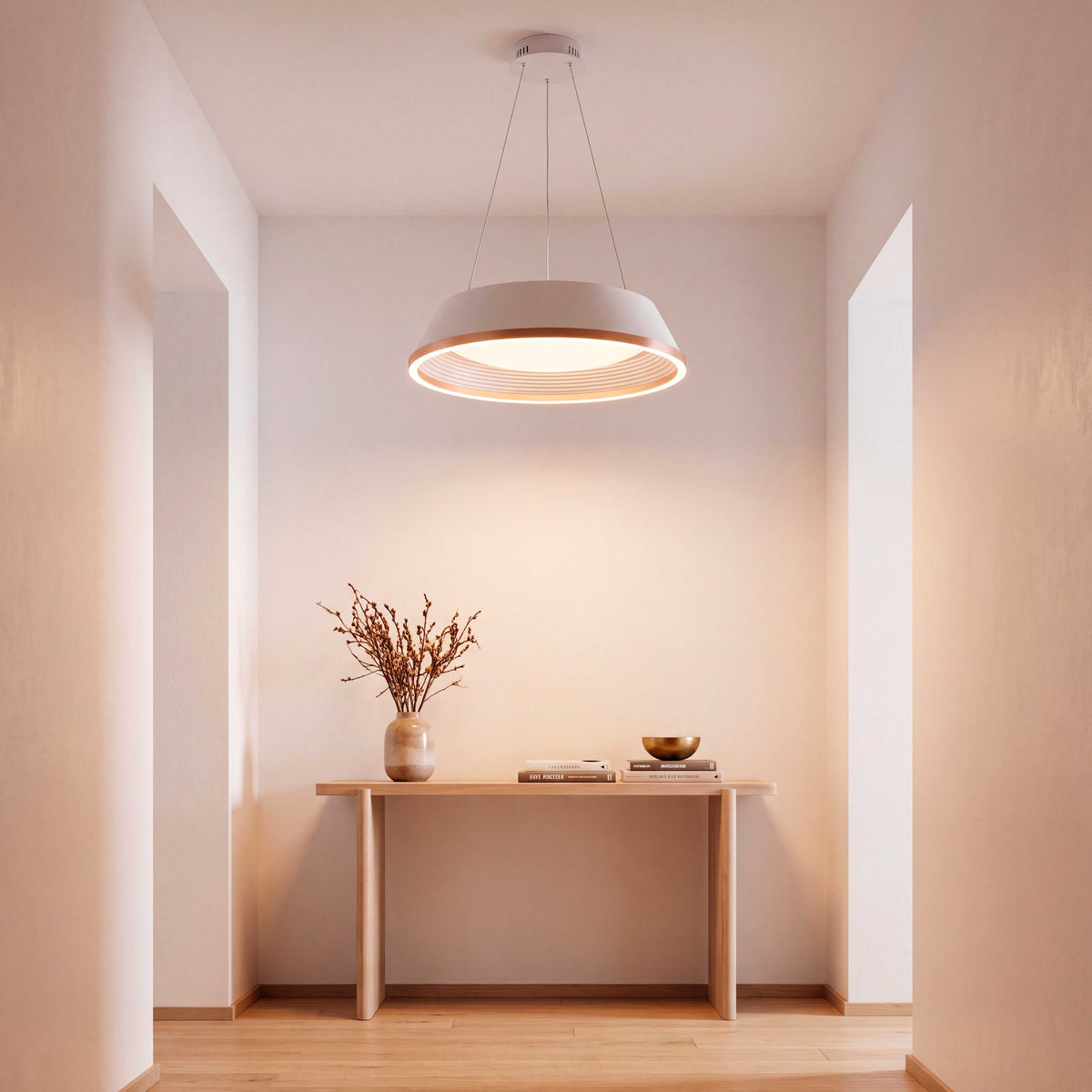 LÁMPARA COLGANTE LED SIENA WHITE GOLD + CONTROL REMOTO