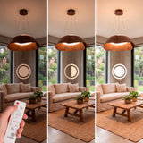 LÁMPARA COLGANTE LED LOTO EFECTO NOGAL + CONTROL REMOTO