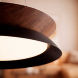 LÁMPARA COLGANTE LED HANNA BLACK WOOD + CONTROL REMOTO