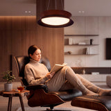 LÁMPARA COLGANTE LED HANNA BLACK WOOD + CONTROL REMOTO