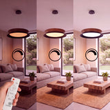 LÁMPARA COLGANTE LED HANNA BLACK WOOD + CONTROL REMOTO