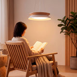 LÁMPARA COLGANTE LED HANNA WHITE WOOD + CONTROL REMOTO