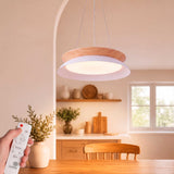LÁMPARA COLGANTE LED HANNA WHITE WOOD + CONTROL REMOTO