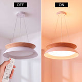 LÁMPARA COLGANTE LED HANNA WHITE WOOD + CONTROL REMOTO
