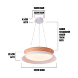 LÁMPARA COLGANTE LED HANNA WHITE WOOD + CONTROL REMOTO