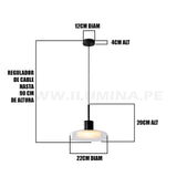 D7677 LÁMPARA DE TECHO COLGANTE VIDRIO ARENE