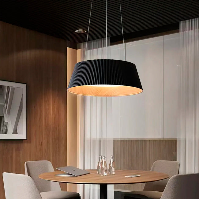 LÁMPARA COLGANTE DEVORA LED BLACK AND WOOD + CONTROL REMOTO