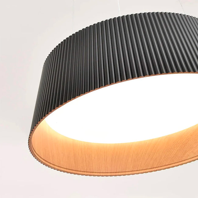 LÁMPARA COLGANTE DEVORA LED BLACK AND WOOD + CONTROL REMOTO